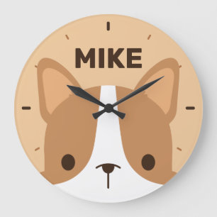Perro de Corgi Cute con nombre personalizado reloj