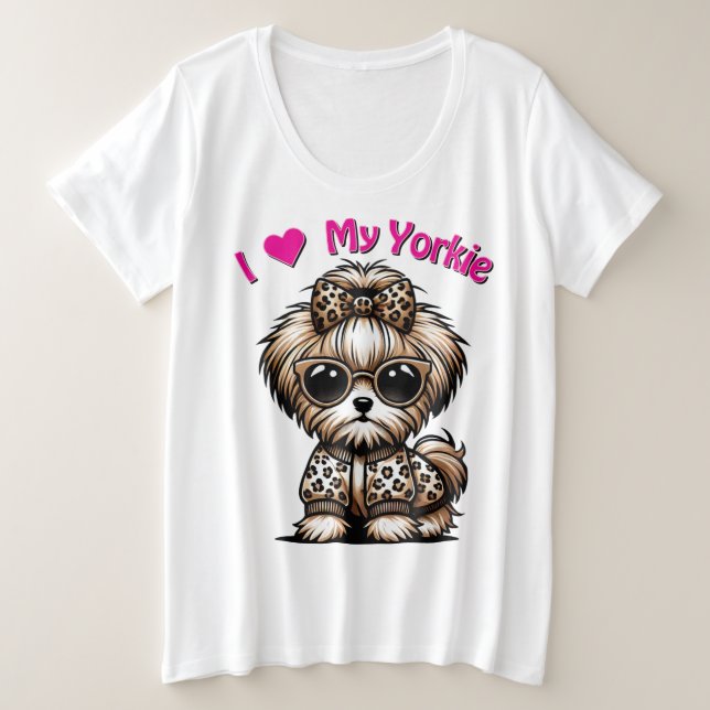 Perro de Cute Terrier Yorkshire "Amo a mi Yorkie" (Anverso del diseño)