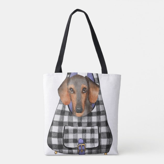 Perro de Dachshund en una bolsa (Reverso)