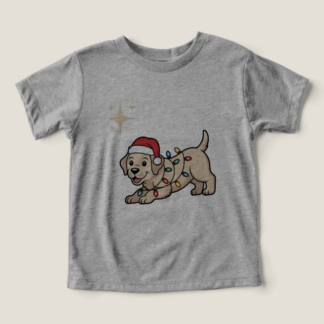 Perro de Dibujos Animados Con Sombrero de Navidad (Diseño delantero )