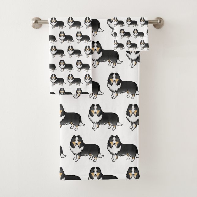 Perro de dibujos animados de oveja Shetland tricol (In situ)