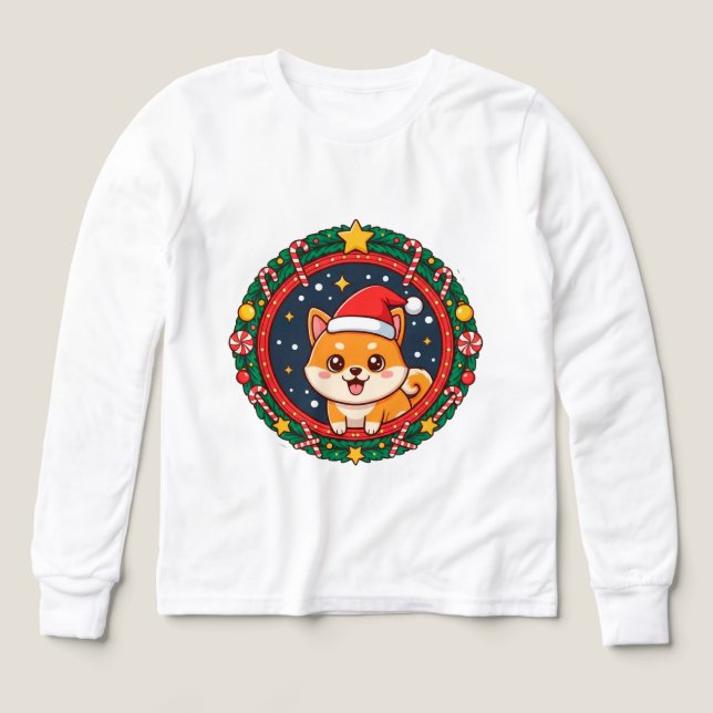 Perro de dibujos animados festivos de Navidad (Diseño frontal)