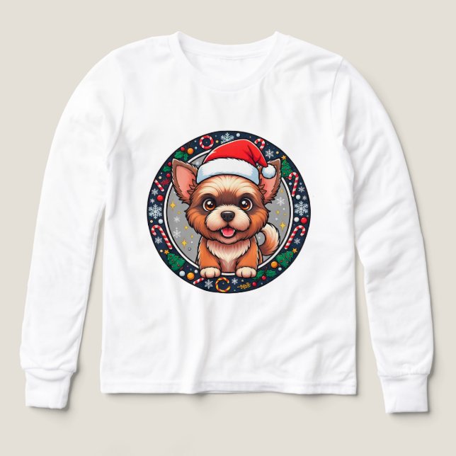 Perro de dibujos animados navideños festivos (Diseño frontal)