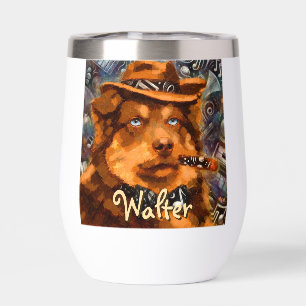 Perro de gangster guapo con ojos azules personaliz