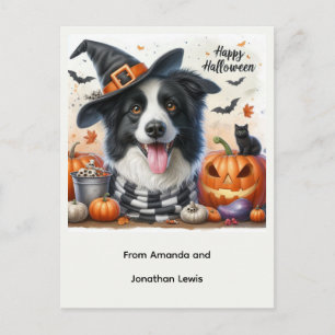 Perro de Halloween de Tarjeta Postal de Vacaciones