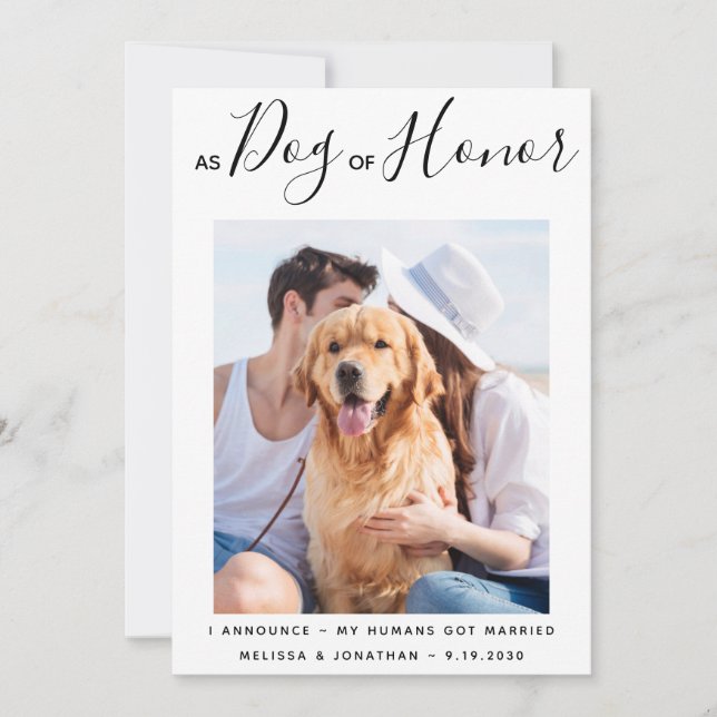 Perro de honor recién casado Invitación Boda Masco (Anverso)