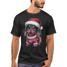 Perro de Kawaii Dachshund en Santa Hat y Sweater