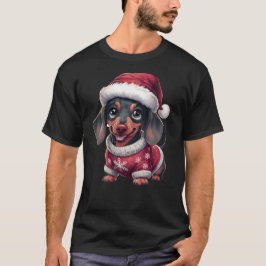 Perro de Kawaii Dachshund en Santa Hat y Sweater