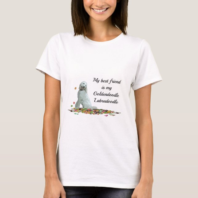 Perro de Labradoodle deja camiseta femenina (Anverso)