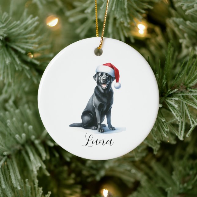 Perro de Labrador Negro navidades en el ornamento  (Árbol)