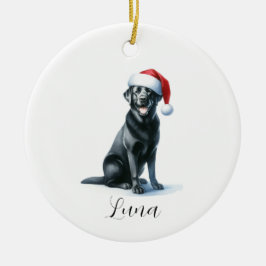 Perro de Labrador Negro navidades en el ornamento