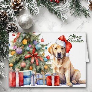 Perro de Labrador Retriever de sombrero de Santa N