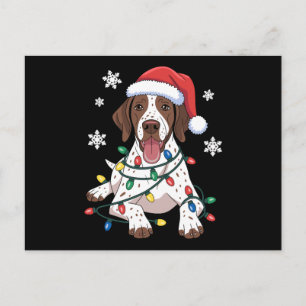 Perro de luces de Navidad Pointer de pelo corto al