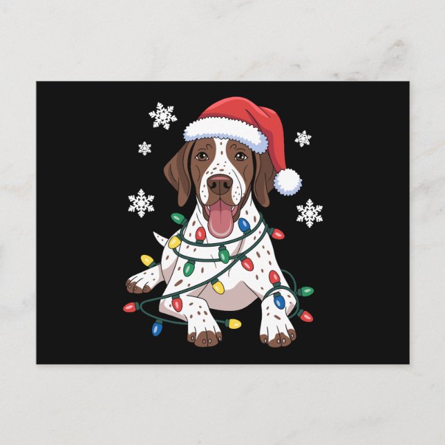 Perro de luces de Navidad Pointer de pelo corto al (Anverso)