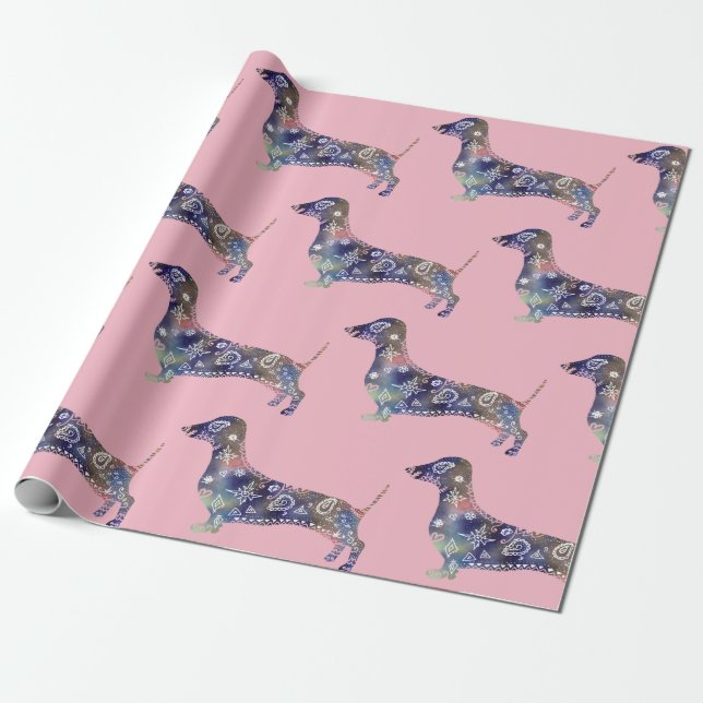 Perro de Mandala, papel de relleno de Dachshund Ma (Desenrollado)
