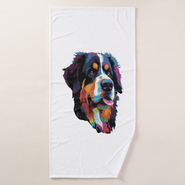 Perro de montaña bernés Colorido  (Toalla de baño)