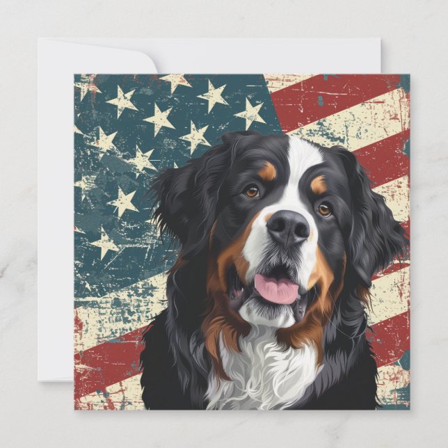 Perro de montaña bernés de la bandera estadouniden (Anverso)