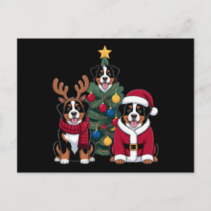 Perro de montaña bernés de Navidad Santa árbol de 
