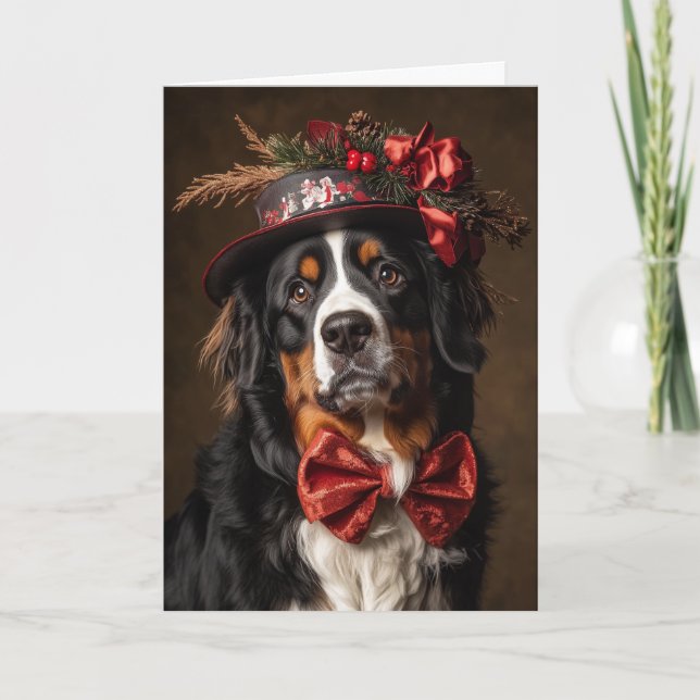 Perro de montaña bernés Navidad perro victoriano (Anverso)