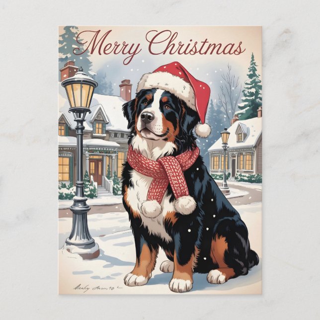 perro de montaña bernés Navidad personalizada  (Anverso)