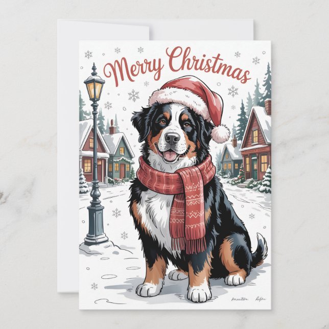 perro de montaña bernés Navidad personalizada  (Anverso)