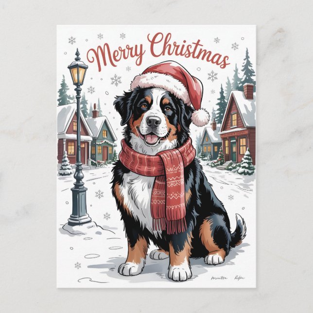 perro de montaña bernés Navidad personalizada  (Anverso)