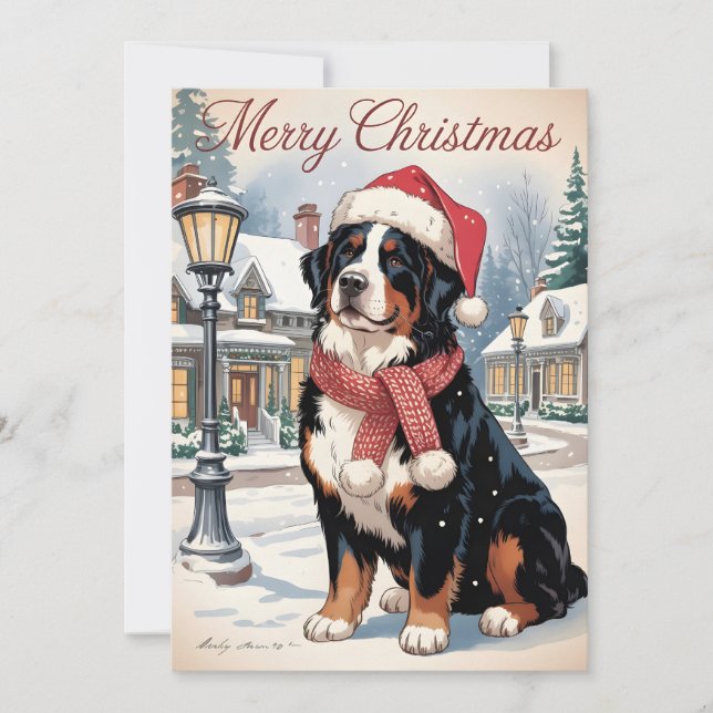 perro de montaña bernés Navidad personalizada  (Anverso)