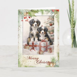 Perro de montaña bernés victoriano de Navidad