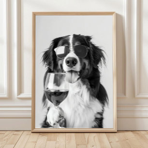 Perro de Montaña de Berna y Arte de Pared de Vino,