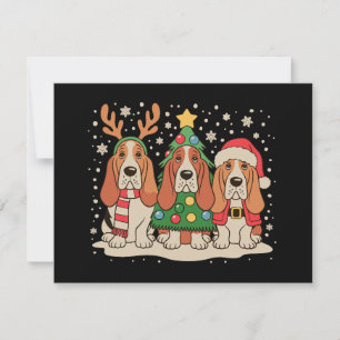 Perro de Navidad Basset Hound Santa Reno Navidades