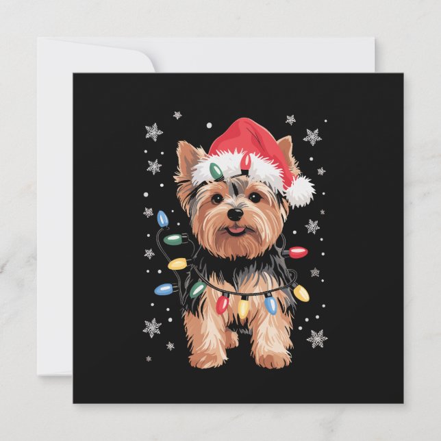Perro de Navidad Yorkie Regalo de Navidad Largo (Anverso)