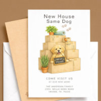 Perro de Oro Casa Nueva Mismo Perro Tarjeta de Mud