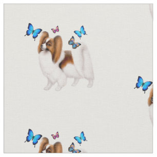 Perro de papilón con tela de algodón de mariposa
