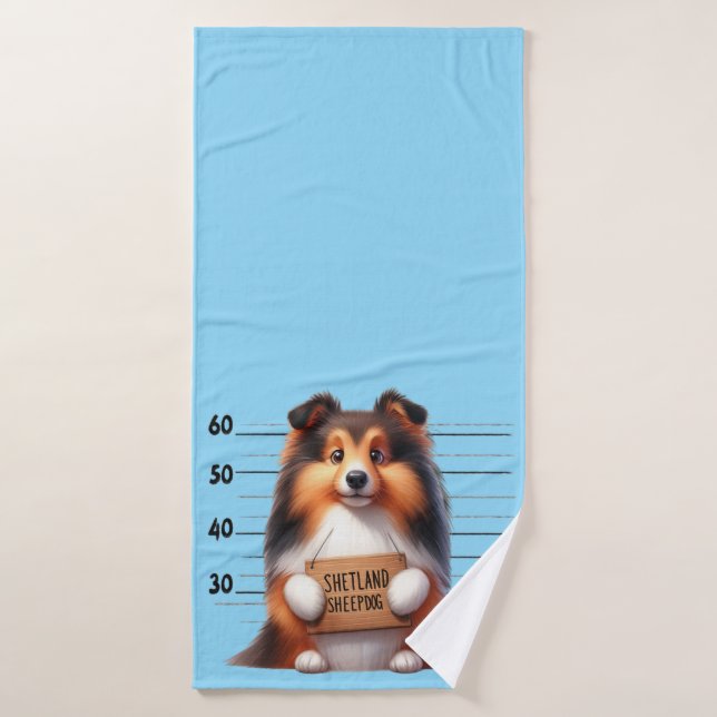 Perro de pastor de Shetland travieso (Toalla de baño)