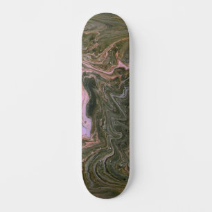 Perro de patio 1 Rosa verde abstracto Skateboard