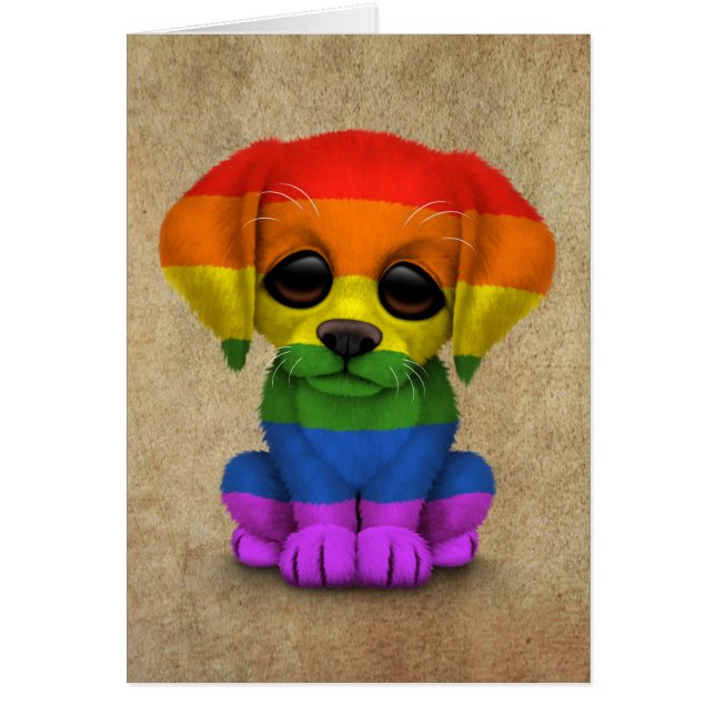 Perro de perrito lindo del orgullo gay del arco (Frente)