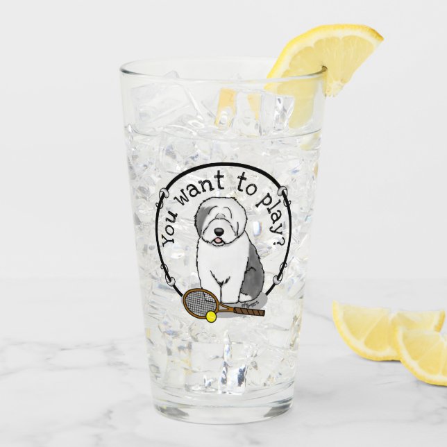 Perro de perro viejo inglés de tenis (gris 1) (Reverso (hielo))