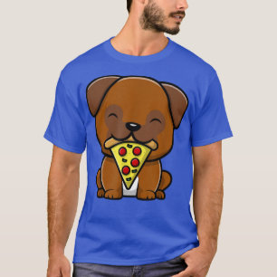 Perro de pug lindo comiendo pizza camiseta gracios