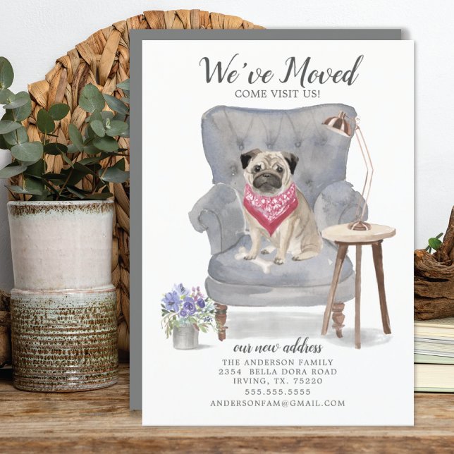 Perro de pug lindo hemos movido la Invitación (Subido por el creador)