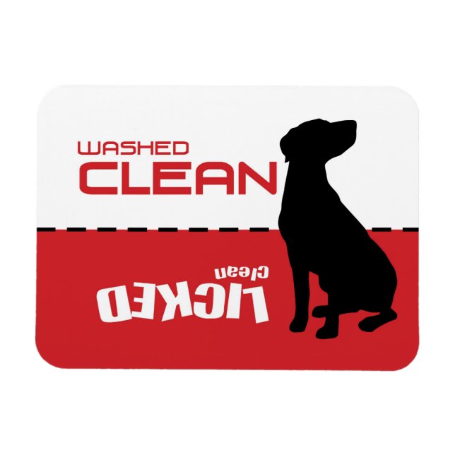 Perro de puntero, imán de lavavajillas - Limpieza  (Horizontal)