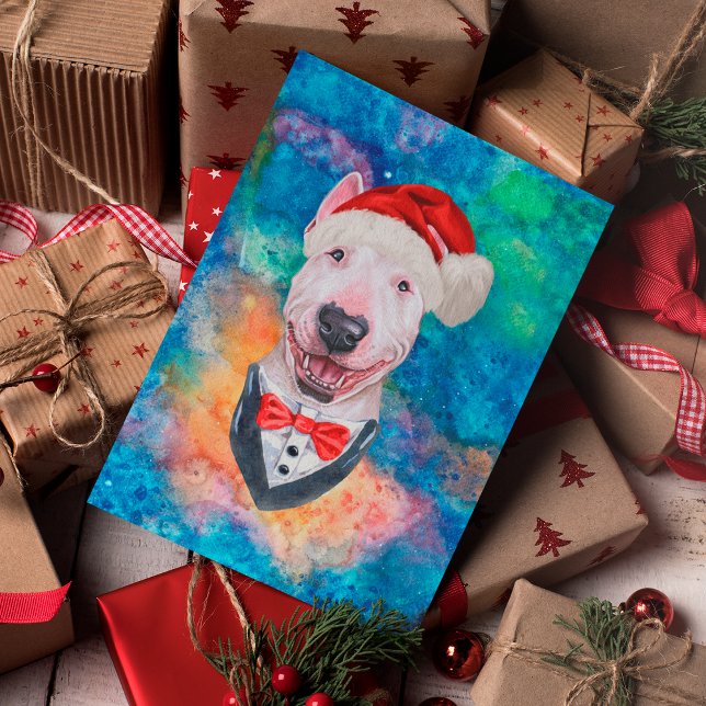 Perro de raza Bull Terrier Navidad (Subido por el creador)