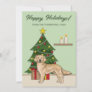 Perro de raza Retriever dorado amarillo Navidad Fe