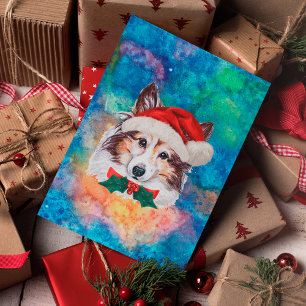 Perro de raza Sheltie Navidad