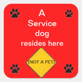 Perro de servicio vive aquí pegatina