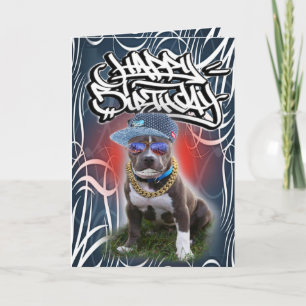 Perro de tarjeta de cumpleaños