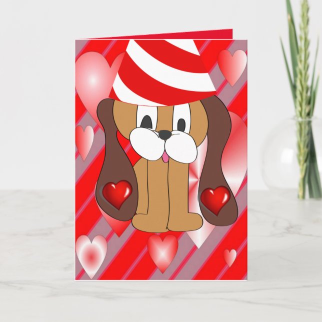Perro de tarjeta de saludo del El día de San Valen (Anverso)