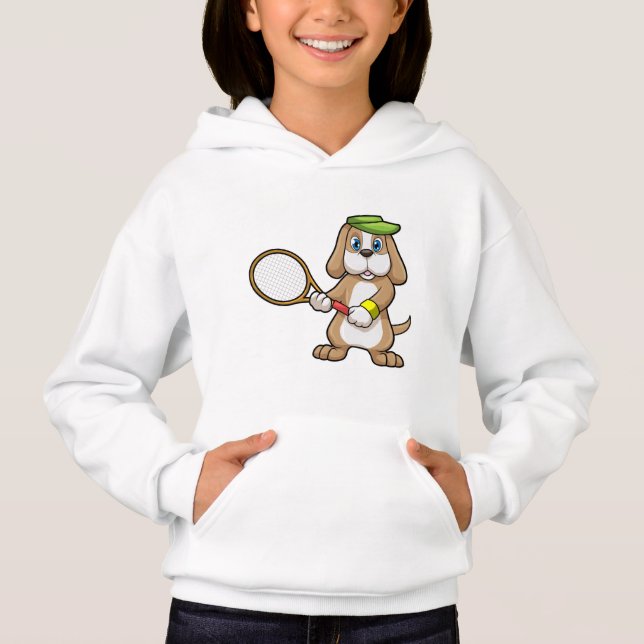 Perro de tenis con raqueta de tenis y gorra (Anverso)
