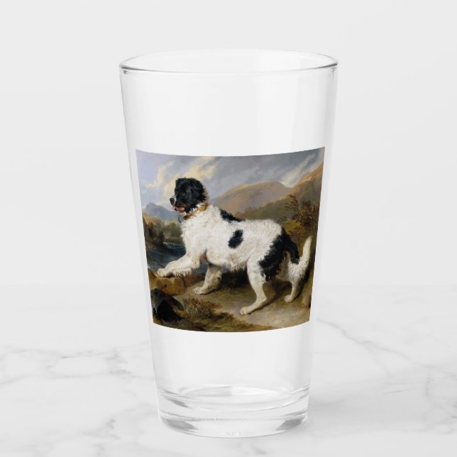 Perro de Terranova (animal blanco y negro) (Anverso)