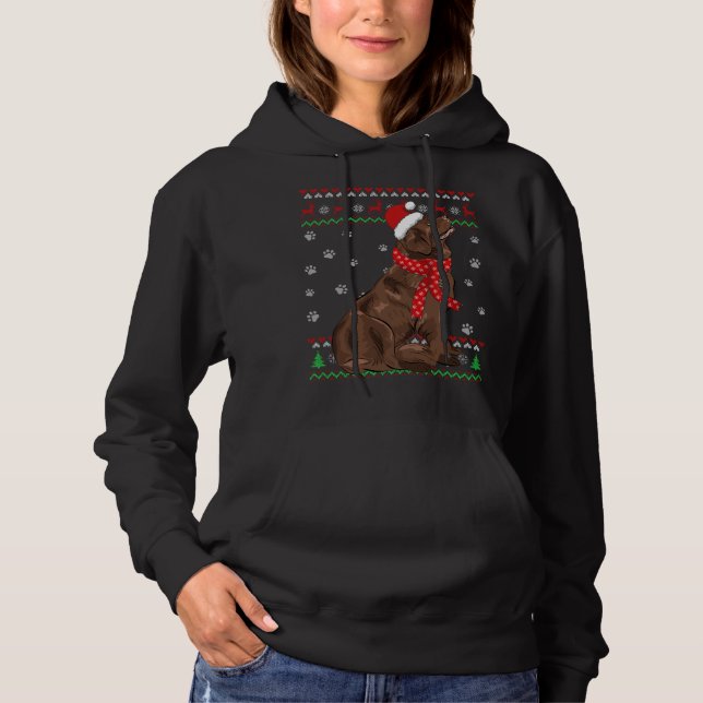 Perro de Terranova feo Navidades suéter Santa (Anverso)