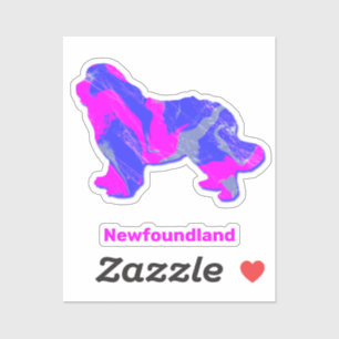 Perro de Terranova Pegatina Personalizado rosa cal